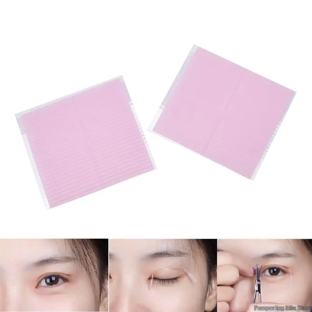 Fiber Double Side Adhesive Invisible Eyelid Stickers Technical Eye Tapes 104 pcs