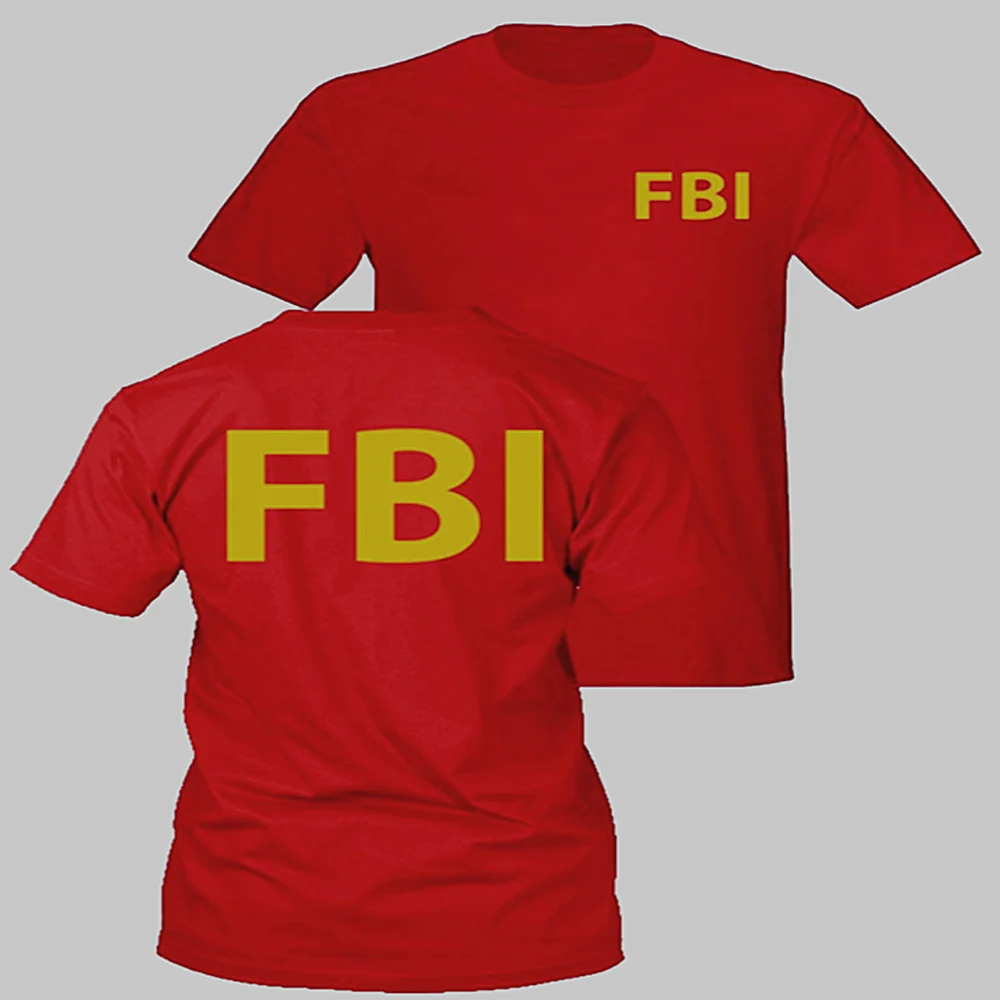 С надписью ФБР (FBI) футболка для мужчин дизайн короткий рукав американский