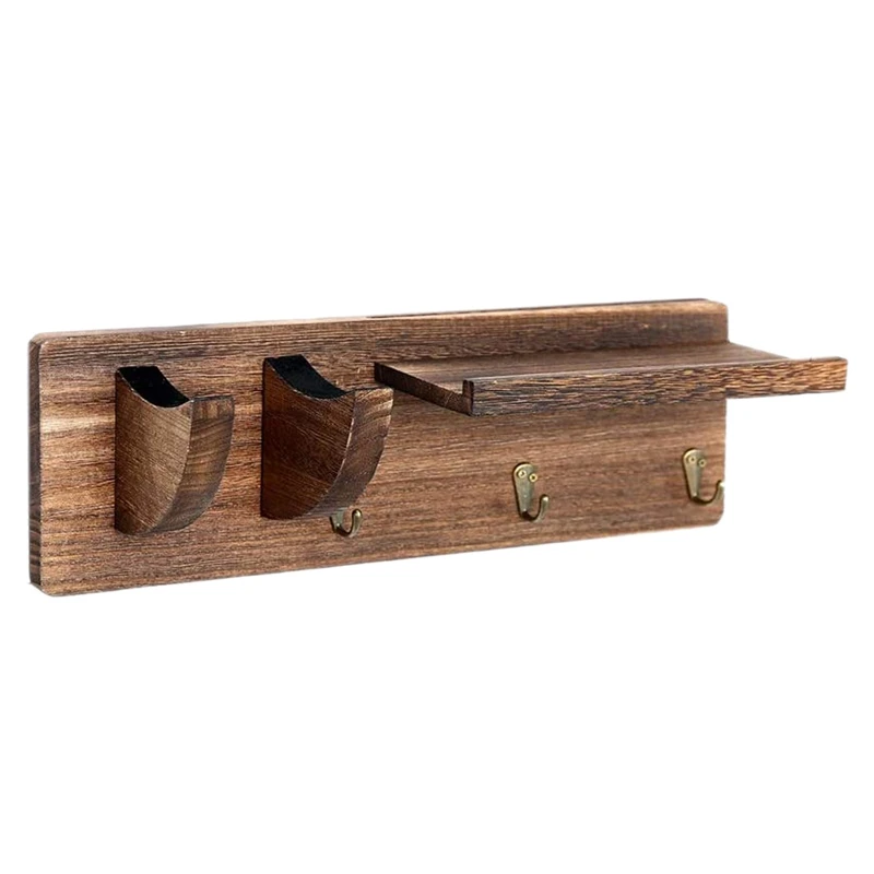 

Guitar Wall Hanger Wood Guitar Wall Mount Guitar Hanging Rack with Pick Holder and 3 Hook