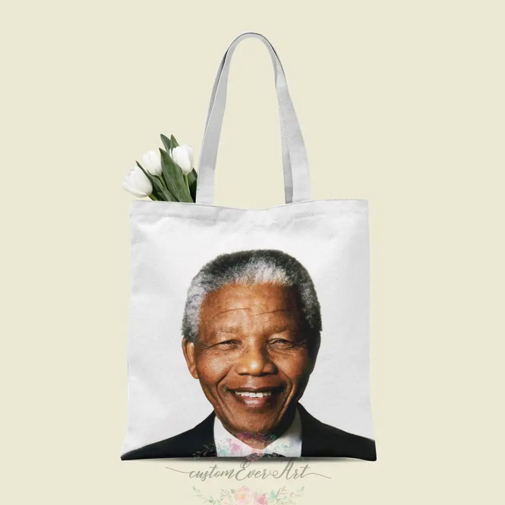 Сумка тоут Nelson Mandela на заказ холщовые сумки шопперы для женщин учителя Сумки день