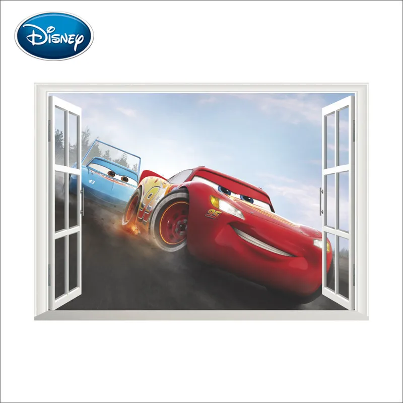 Disney 3d автомобили детская комната спальня художественное оформление стены прикрепляемые стикеры наклейки декоративная роспись детской