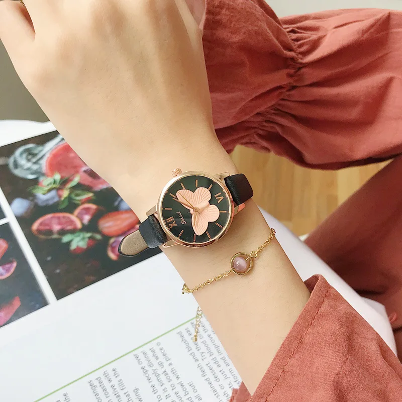 3D бабочка креативный Досуг уникальные женские кварцевые часы простой под платье