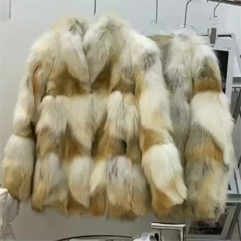

Whole Skin Real Fox Fur Coats Ladies High Quality Clothes for Women Natural Red Fox Fur Coat Female Real Fur Jackets Outwear