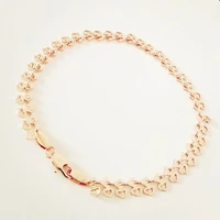 new arrival luxury bracelet elegant 585 gold jewelry korean design heart shape link classic 6mm wide chain bracelet for women
