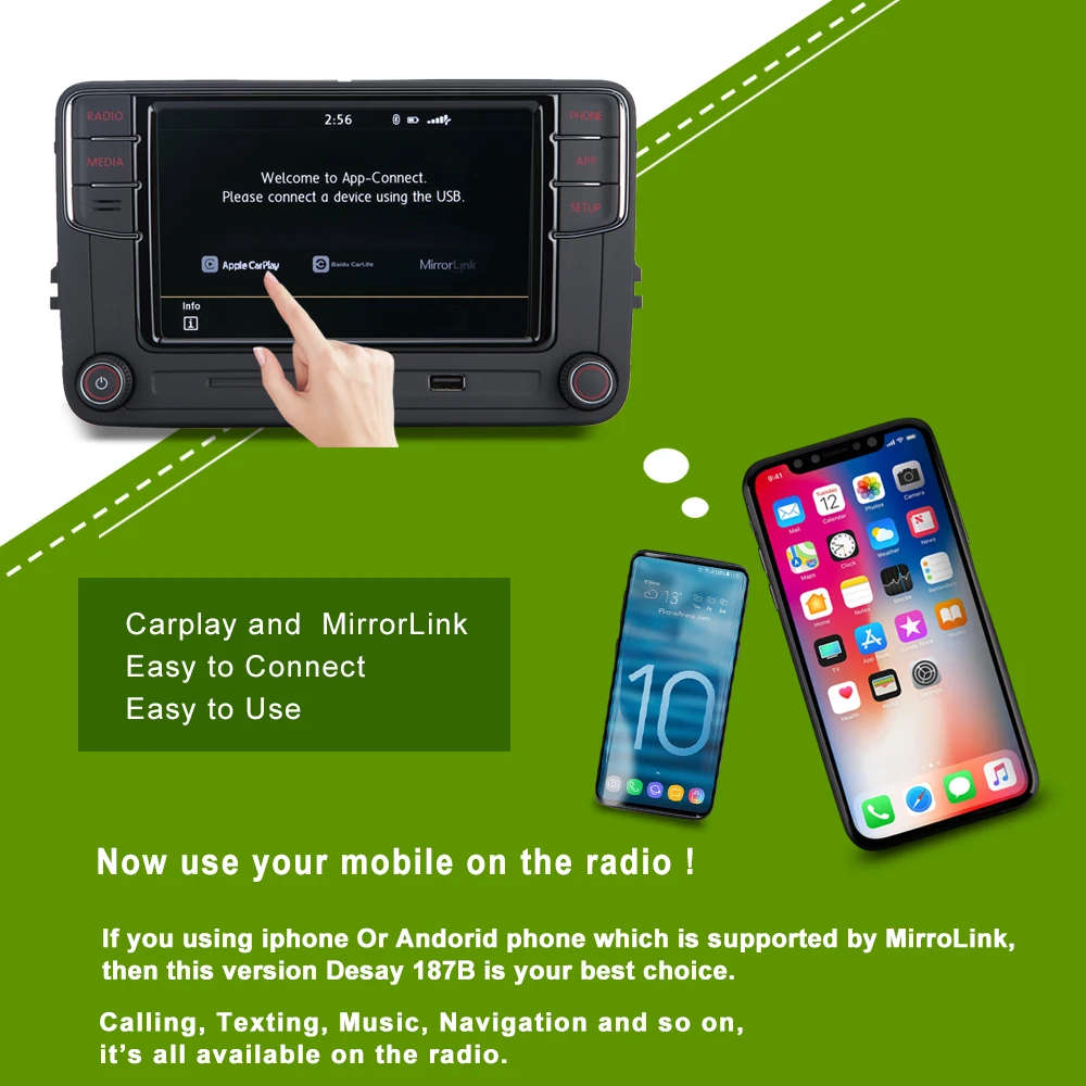 Desay RCD330 автомобильное радио Carplay Зеркало Ссылка RCD340 Plus 6RD 035 187B для VW Polo Golf Passat MK5 MK6 B6 B7 Tiguan Eos Bettle T5