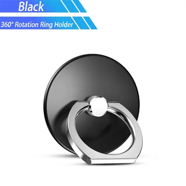 black ring holder Металлическая магнитная подставка-кольцо под Пальцы для телефона для автомобиля, держатель для телефона, планшета, автомобильный держатель для смартфона, подставка для samsung, Xiaomi, huawei - Цвет: black ring holder