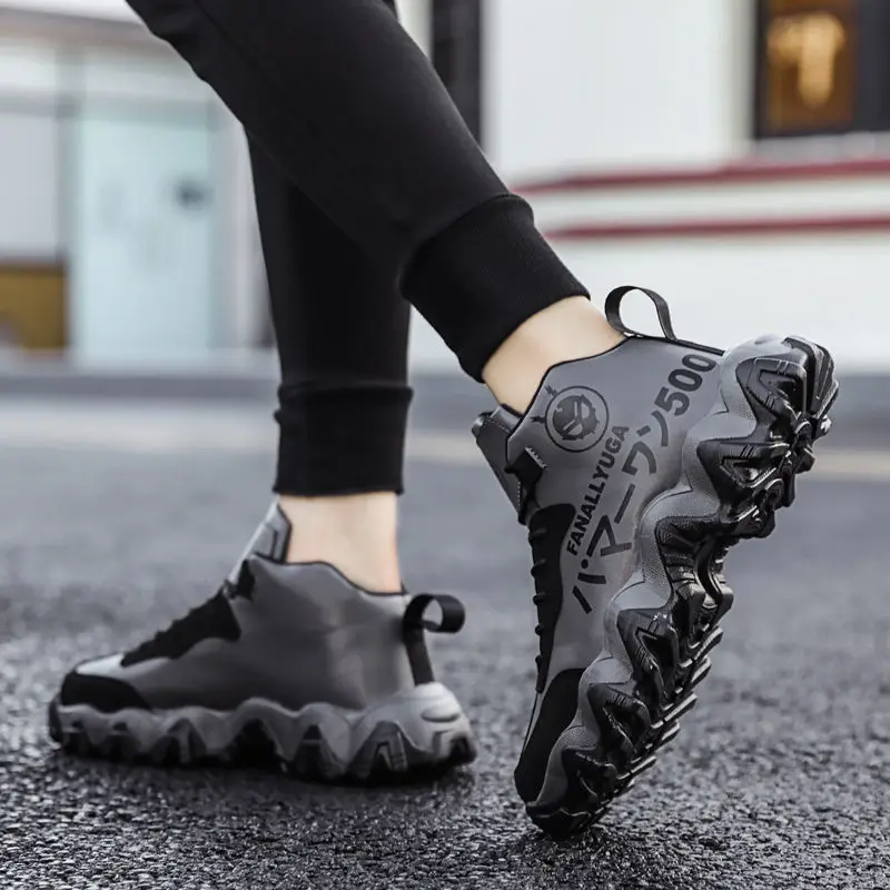 

New 2021 Men's Shoes High Top Shoes Board Shoes Fashion Korean Versatile Men's Casual Sports Shoes Fashion Shoes