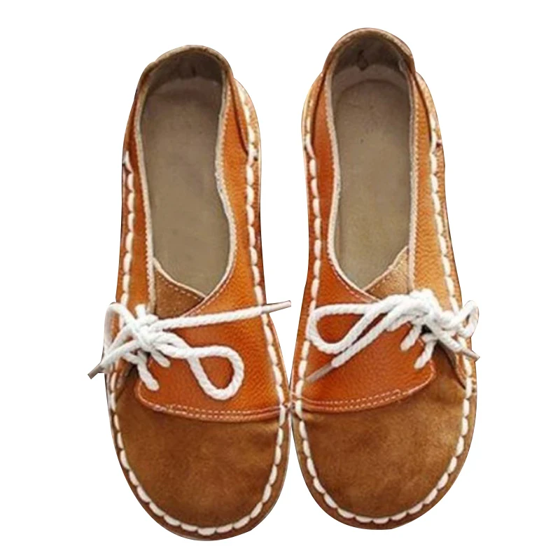 

Women's Lace Up Mixed Color Vulcanized Shoes Ladies Spring 2021 New Suede Female Casual Fashion Low Heeled Plus Size Flats Shoes