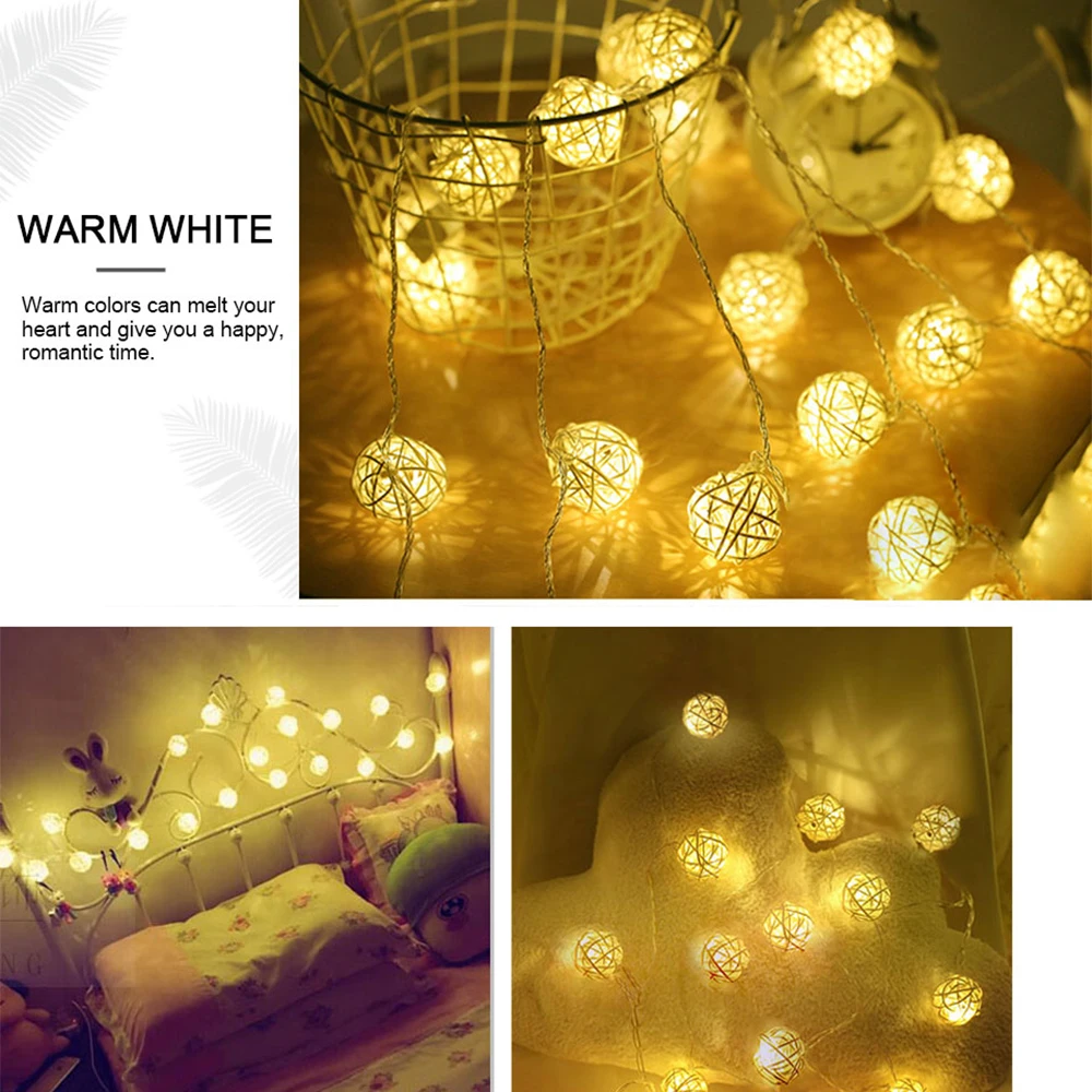 5M USB/Battery Power LED Ball Garland Lights Fairy String Waterproof Outdoor Lamp Christmas Holiday Party Decoration | Лампы и