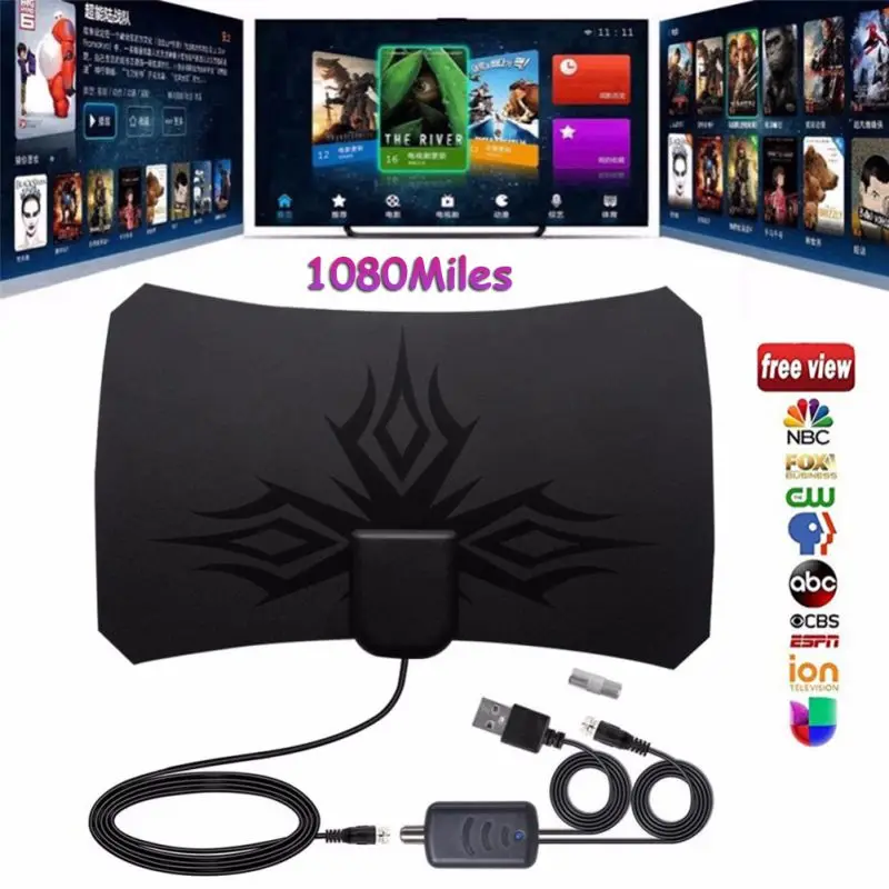 

1080 Mile Digital Antenna TV indoor Amplifier Signal Booster DVB-T2 HDTV antenna isdb-tb Satellite Signal receiver clearTV Aeria