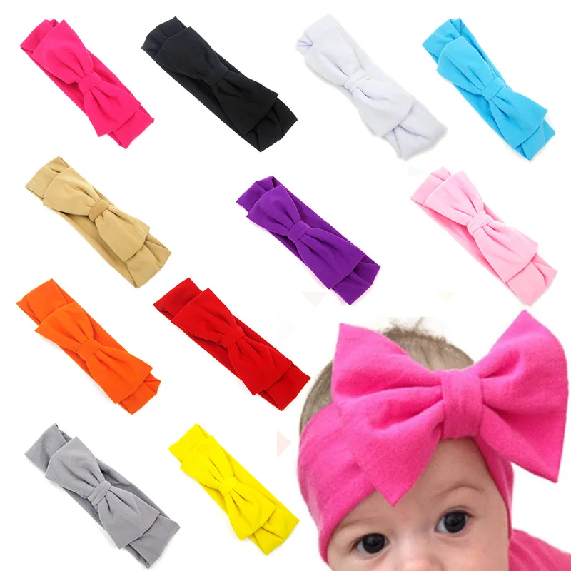 

Cute Bow Baby Girl Headbands Knitted Newborn Baby Bows Hearband Turban Infant Head Bands Hairbands For Kids Girl ACC93