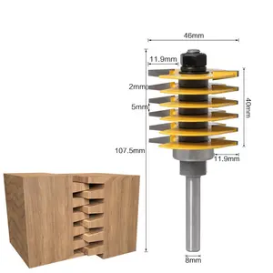 8-ручка гравировальный станок фрезерный резак 8 мм хвостовик рельс Реверсивный палец шарнир клей маршрутизатор бит конус тенон резчик по дереву