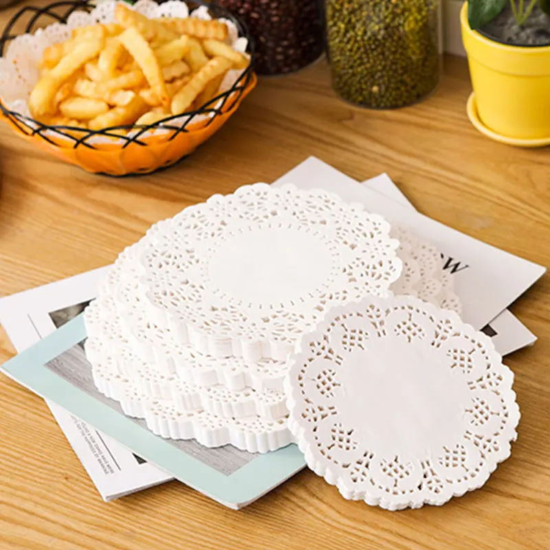 140 шт. кружевные бумажные салфетки подставка для торта из одноразовые Еда коврик