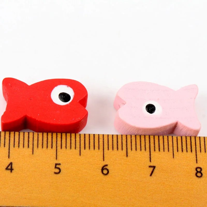 Смешанные забавная в форме рыбы деревянные бусины для изготовления ювелирных