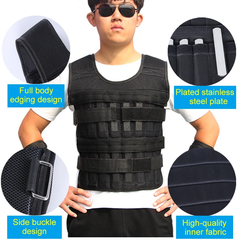 

Sports Weight Bearing Vest Training Fitness Running Adjustable Weighted Vest WHShopping
