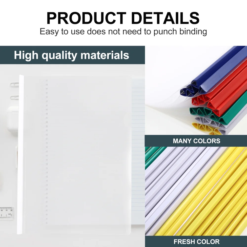 

50 Pcs File A4 Rod Clamps Students Draw Rod Folders School Test Paper Clips