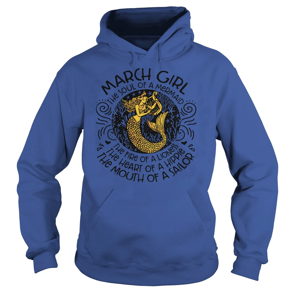 

Толстовка унисекс March Girl The Soul of A Mermaid The Fire of A Lioness