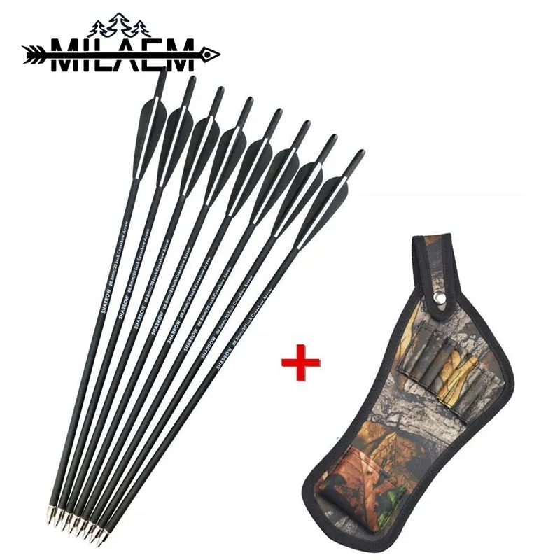 

12pcs Archery Crossbow Arrows with Quiver 20/22inch Mixed Carbon OD8.8mm ID7.6mm Shaft Bow And Arrow Outdoor Hunting Accessories