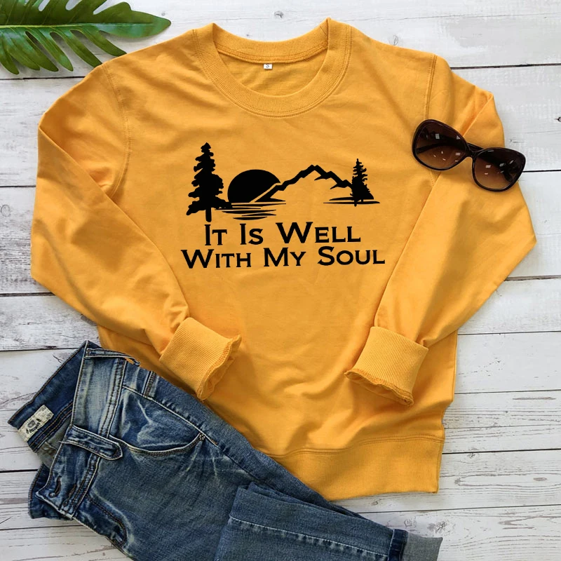 

Женский свитшот с принтом «My Soul», 100% хлопок