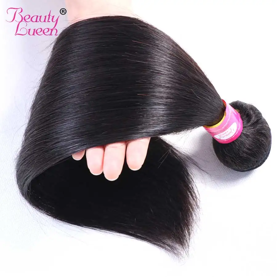 Прямые волосы пряди бразильские волнистые 100% человеческие 3/4 Remy beauty Lueen для