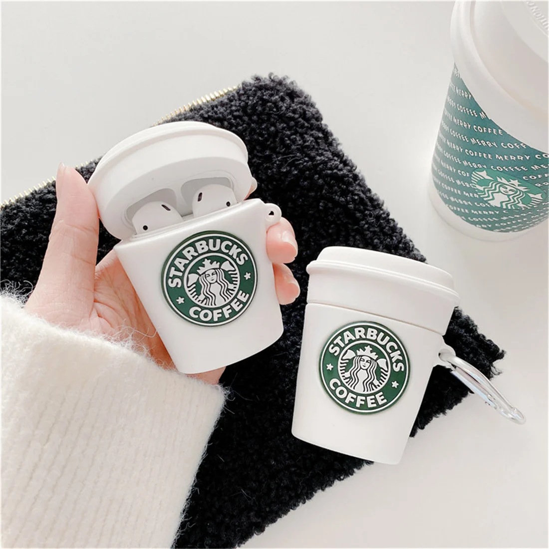 

Fashion Design Cover 3D Food Cup Bottle Airpods Case For Star bucks Airpod Case For Airpod 1/2 Cases