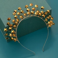 trendy star gold headband wedding tiara bridal headpiece women hair jewelry wedding hair accessories handmade