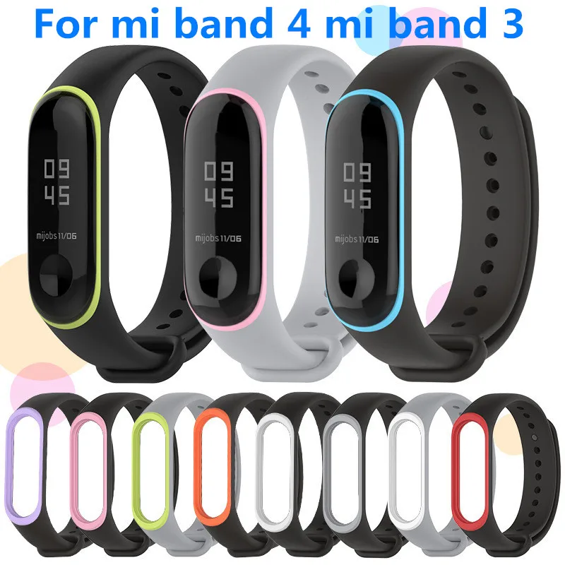 Mi jobs mi band 3 4 ремешок силиконовый браслет на запястье наручный для часов Xiaomi Band |