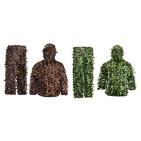 2set sticky flower bionic leaves camouflage suit hunting ghillie suit woodland camouflage universal camo set ab