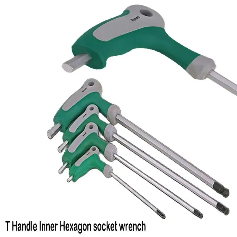 Hexagon Wrench T Handle Hex Wrench 2.0mm 2.5mm 3mm 4mm 5mm 6mm 8mm 10mm CR-V Chromes-Vanadium Steel Hand Tool Spanner