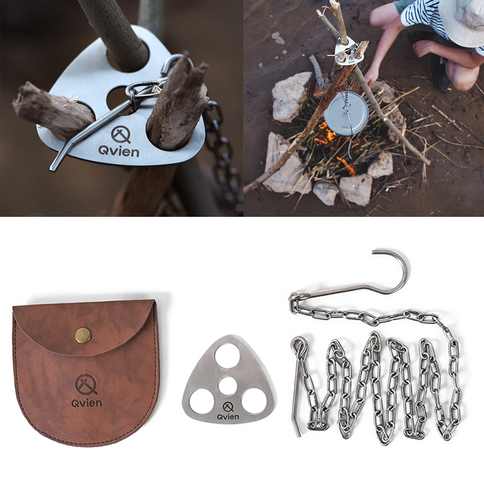 

Многофункциональный штатив из нержавеющей стали для кемпинга и готовки