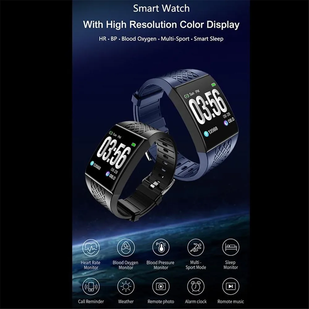 

Large Curved Screen Smart Wristbands Fitness Bracelet Tracker Remote Control Camera Music Smart Band Watch Ergonomic Design New