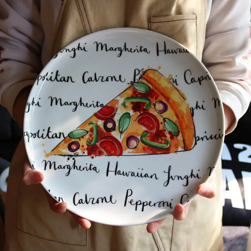 Керамическая обеденная тарелка для пиццы духовки 12 дюймов большой размер