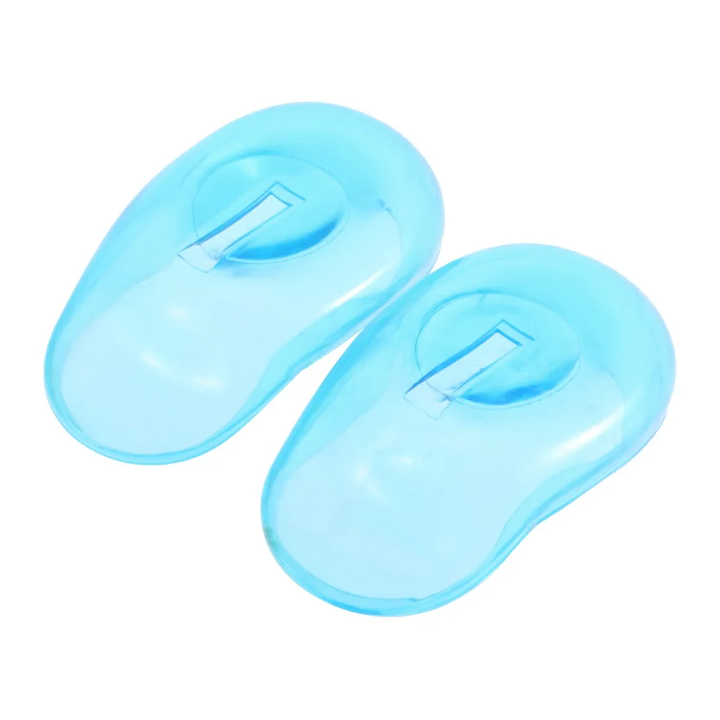 

2PCS Salon Hair Dye Clear Blue Silicone Ear Cover Shield Barber Shop Anti Staining Earmuffs Protect Ears From The Dye