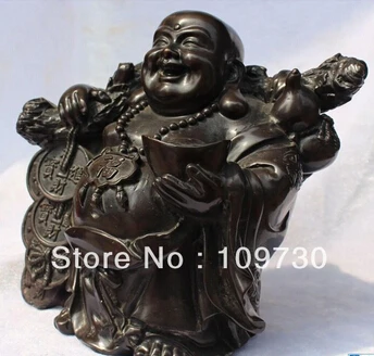 Бесплатная доставка 8 &quotКитайский буддийский из бронзы счастливый смех Майтрея
