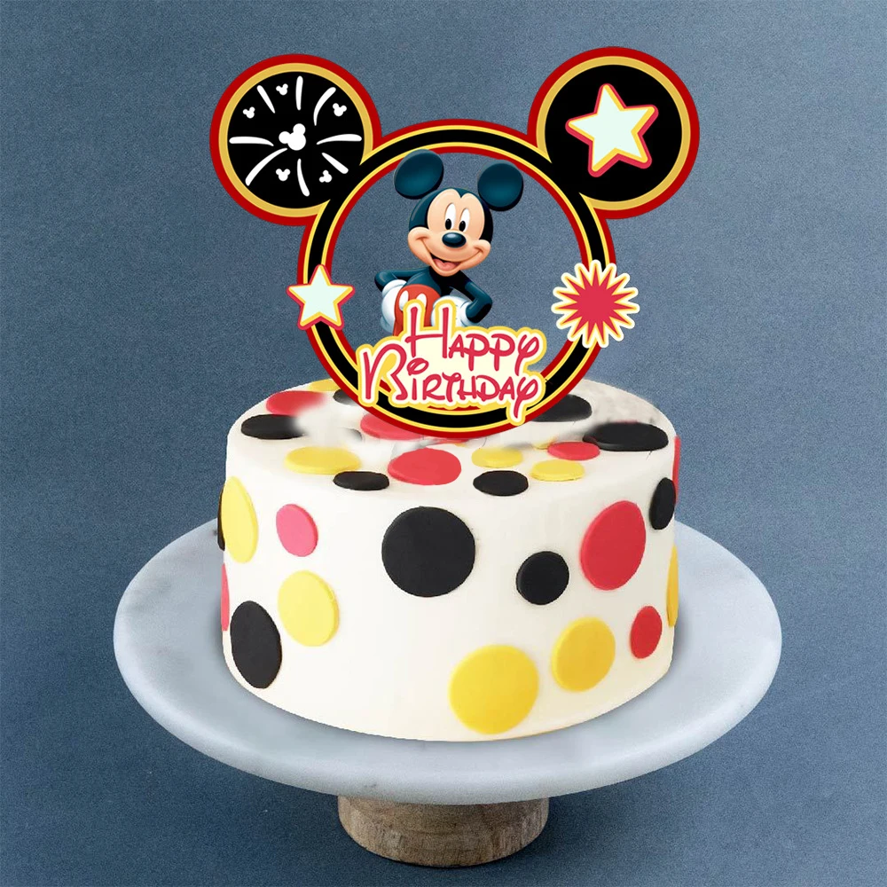 Украшение для торта с ушками Микки Мауса товары вечеринки в честь Дня Рождения