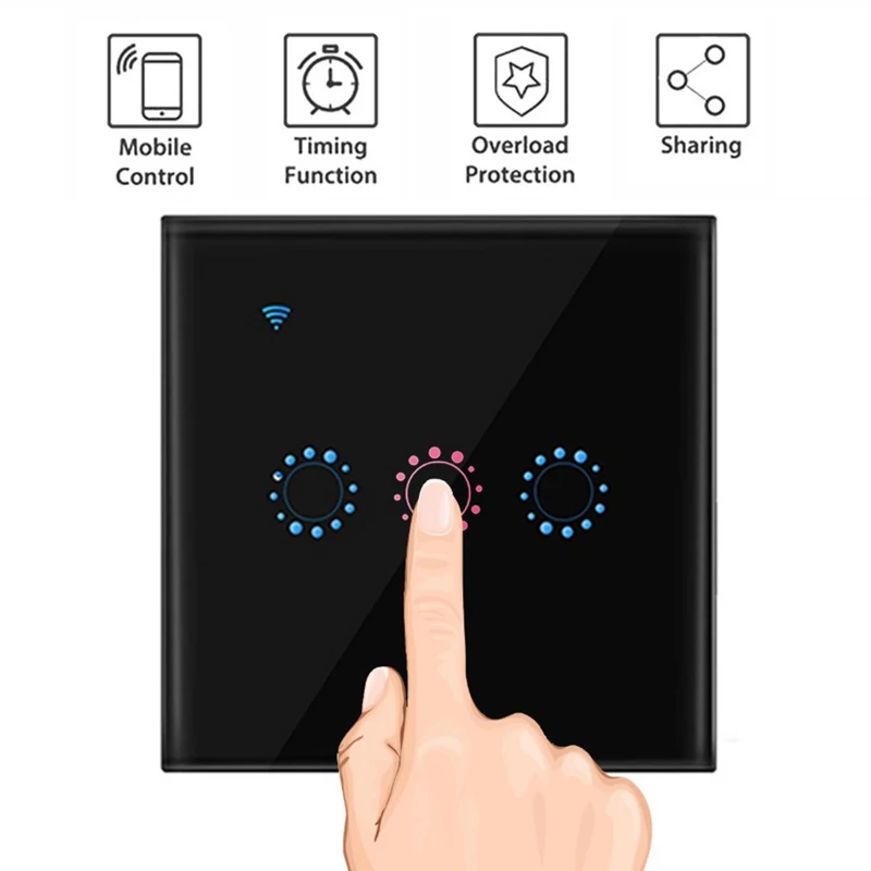 2Way светильник переключатель интеллигентая (ый) Беспроводной Wi Fi сенсорный