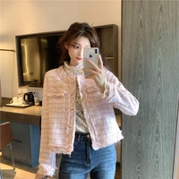 women pink long sleeved coat womens spring and autumn 2021 new design chic versatile loose short top
