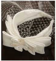 satin bow hairband bridal modeling wear women wedding hair accessories