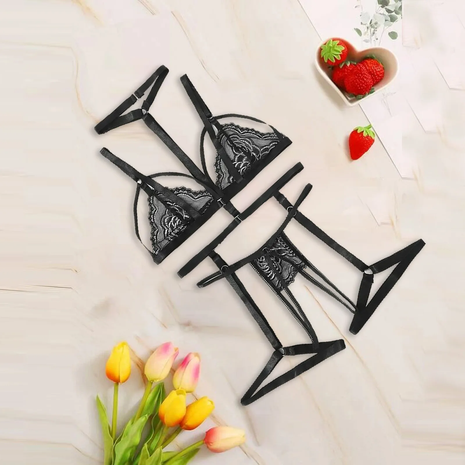 

Сексуальное женское кружевное нижнее белье, Прозрачное нижнее белье, прозрачные трусики-комбинация с поясом для подвязки, женское нижнее б...