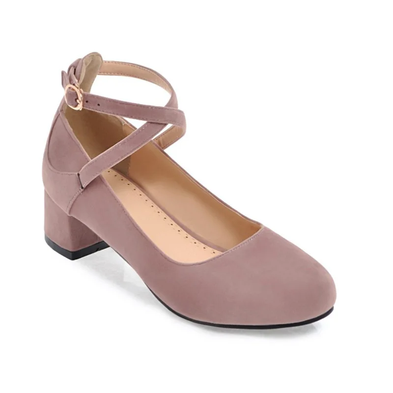 Женские туфли на высоком каблуке лодочки с круглым носком обувь толстом одной