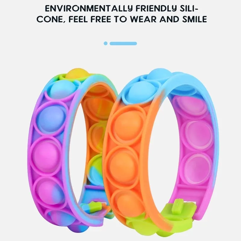 Nuevo Fidget Juguetes | Juguetes Fidget | Fidget juguetes brazalete sensorial empujar burbuja Simple Dimple pulsera descompresi&oacute;n Anti alivio del estr&eacute;s juguete ni&ntilde;os Gift2021-5