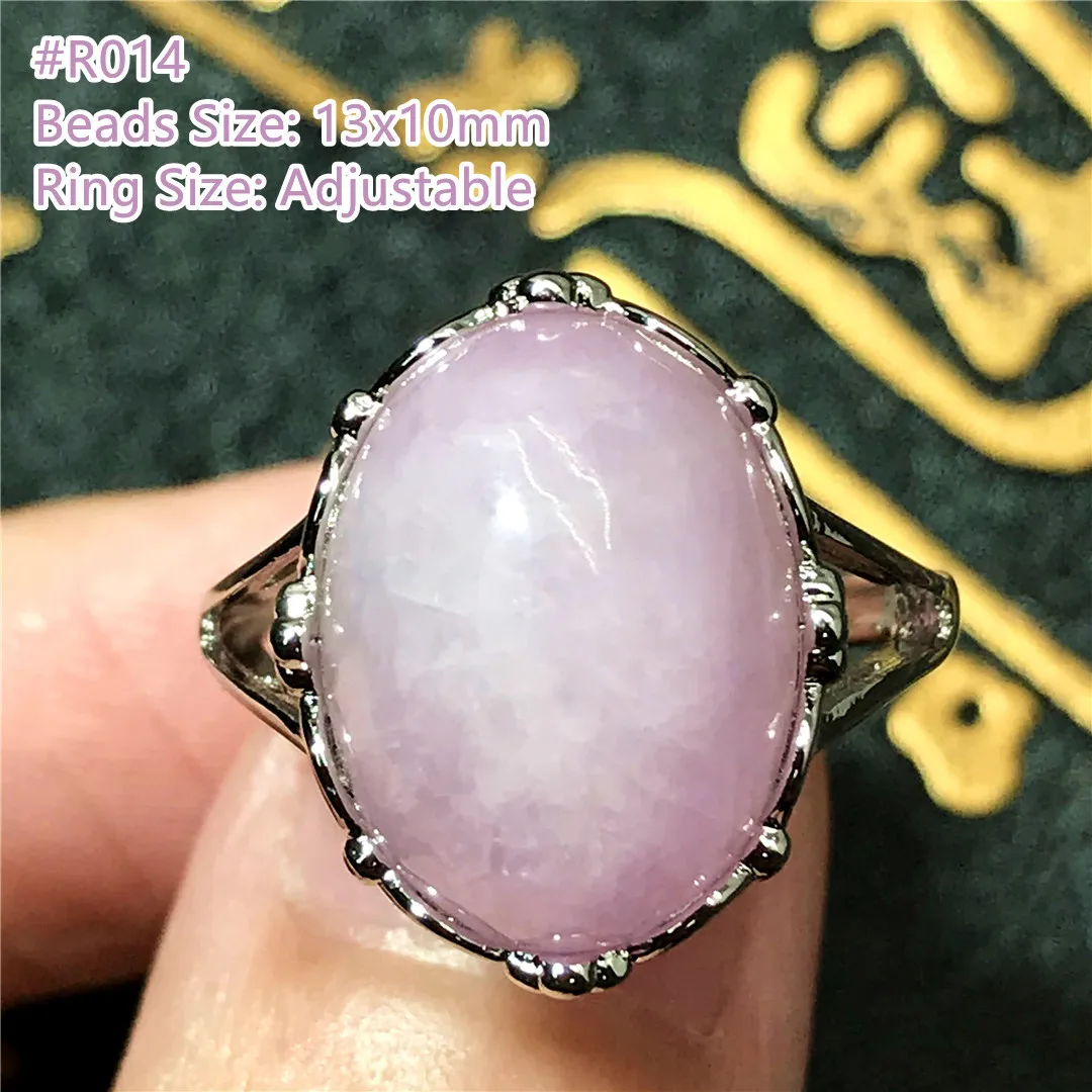 

Кольцо из натурального фиолетового кунцит, ювелирные изделия для женщин, мужчин, восстанавливающий подарок, хрустальные серебряные бусины ...
