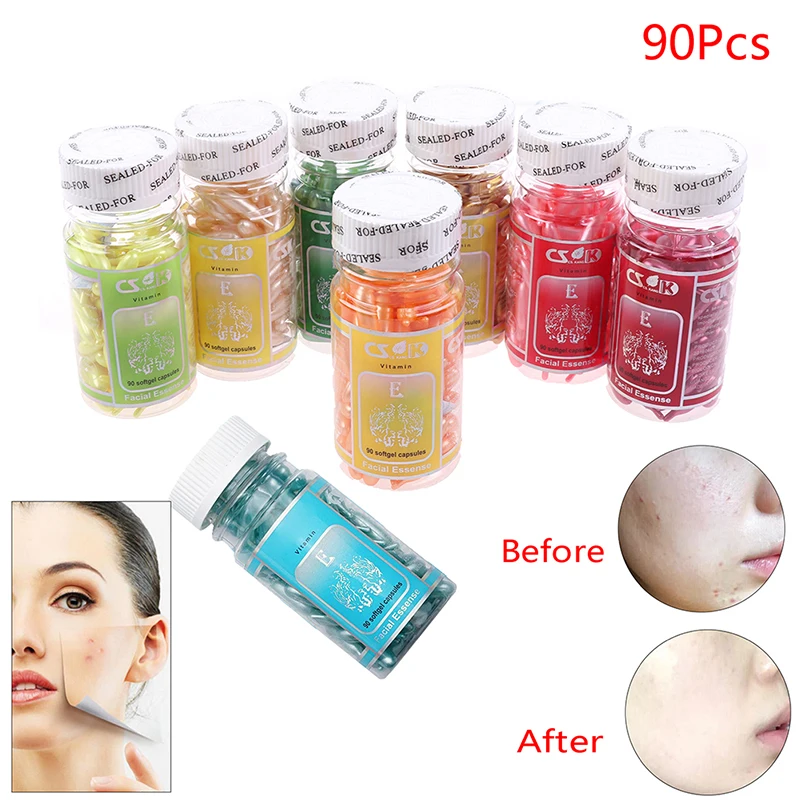 

90Pcs Vitamin E Essence Capsules Anti-Aging Serum Acne Removing Whitening Cream