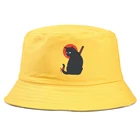 Панама женская с забавным принтом кота, хлопковая шляпа для рыбалки и охоты, Пляжная Панама для отдыха на открытом воздухе