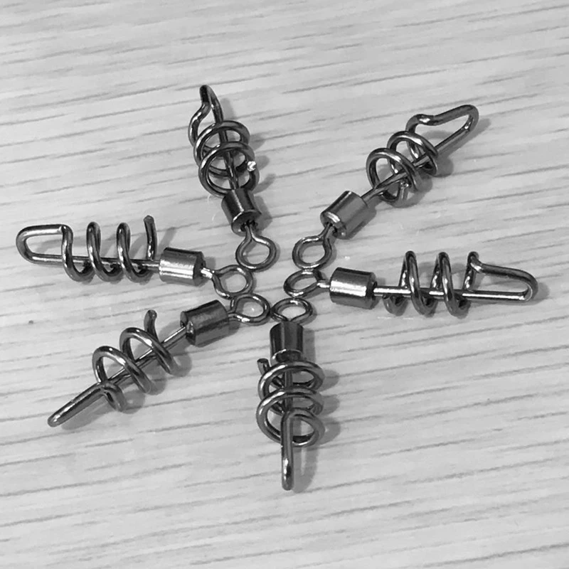 

100pcs/lot Connectors Copper Stainless Teel Ball Bearing Rolling Swivel Solid Rings Spiral Ocean Boat Fishing Tackles Pesca