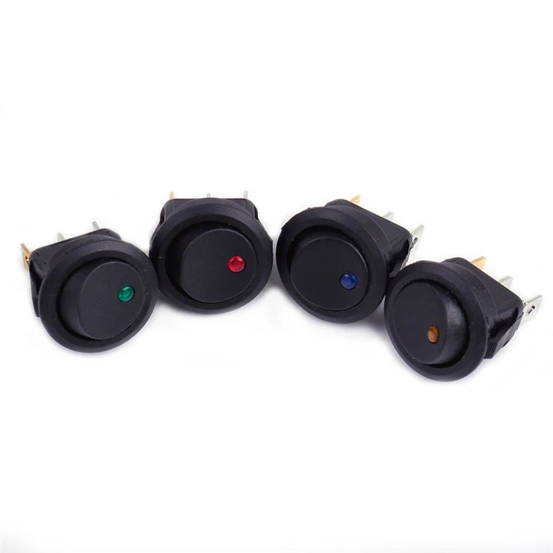 

4Pcs DC12V Red Blue Yellow Green Switches Accessories Waterproof ON/OFF Car Round Rocker Dot LED Light Toggle Switches