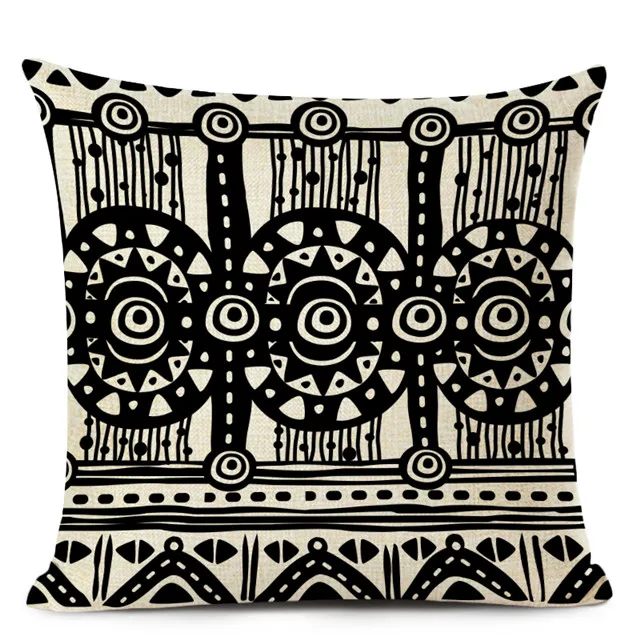 Retro High Quality ethnic Geometry Cushion Cover Throw Pillow Cutton Linen Car Sofa Bed Home Decor Textile Printed Pillowcase - Цвет: 25