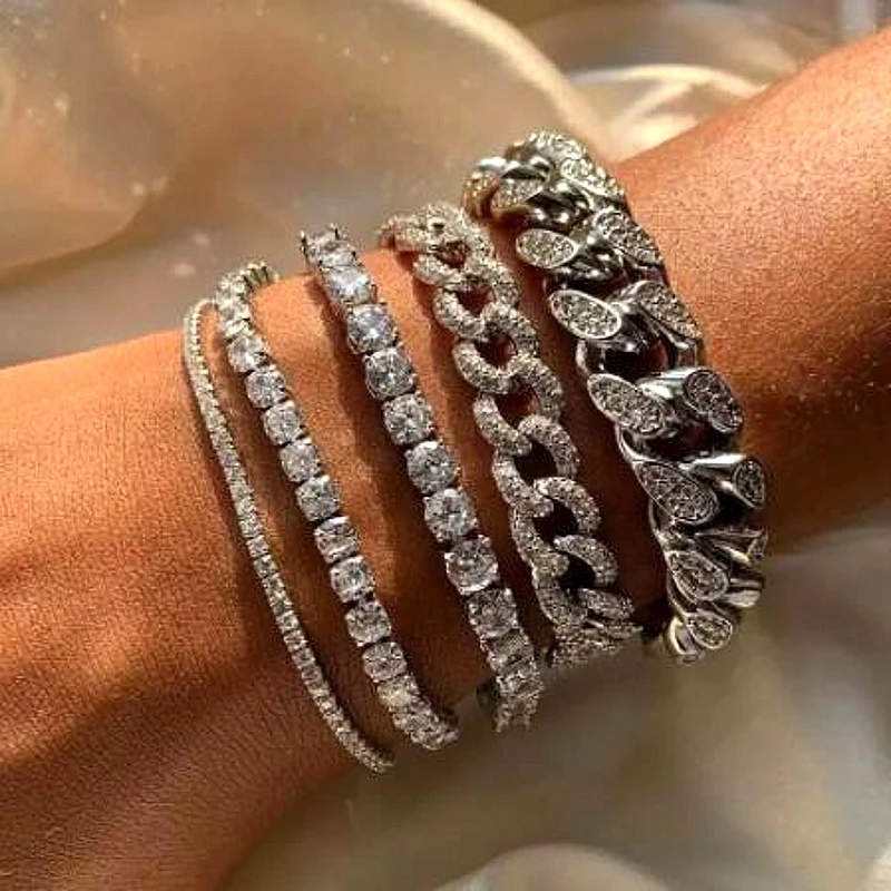 

Роскошные Теннисный браслет белого и желтого цвета золото заполнены 8 мм ааааа Cz вечерние свадебные браслеты для мужчин и женщин, браслет в ...