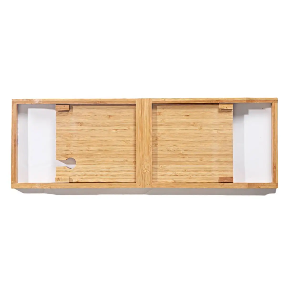 

Wine Glass Holder Tray WOOD Luxury Bathtub Caddy Tray for One or Two Person Bath and Bed Tray Natural Bamboo Color