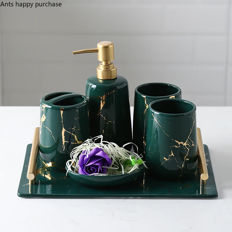 Керамический набор из пяти предметов для ванной комнаты мытья комбинированные